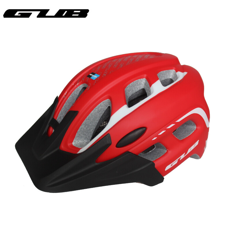 GUB XX6山地自行车越野单车可拆卸帽檐头盔轻盈透气安全帽男女款带防虫网加厚设计 红色